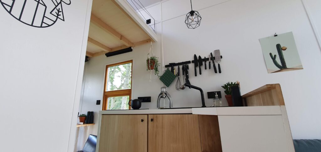 Grundriss und Innenraum des Tiny House